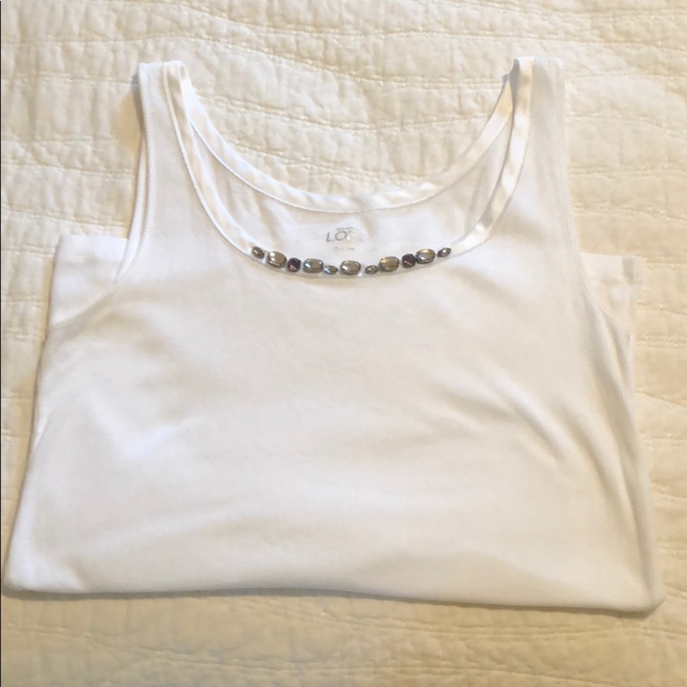 Loft tank top with jeweled neckline Large